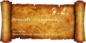 Hrncsár Leopold névjegykártya